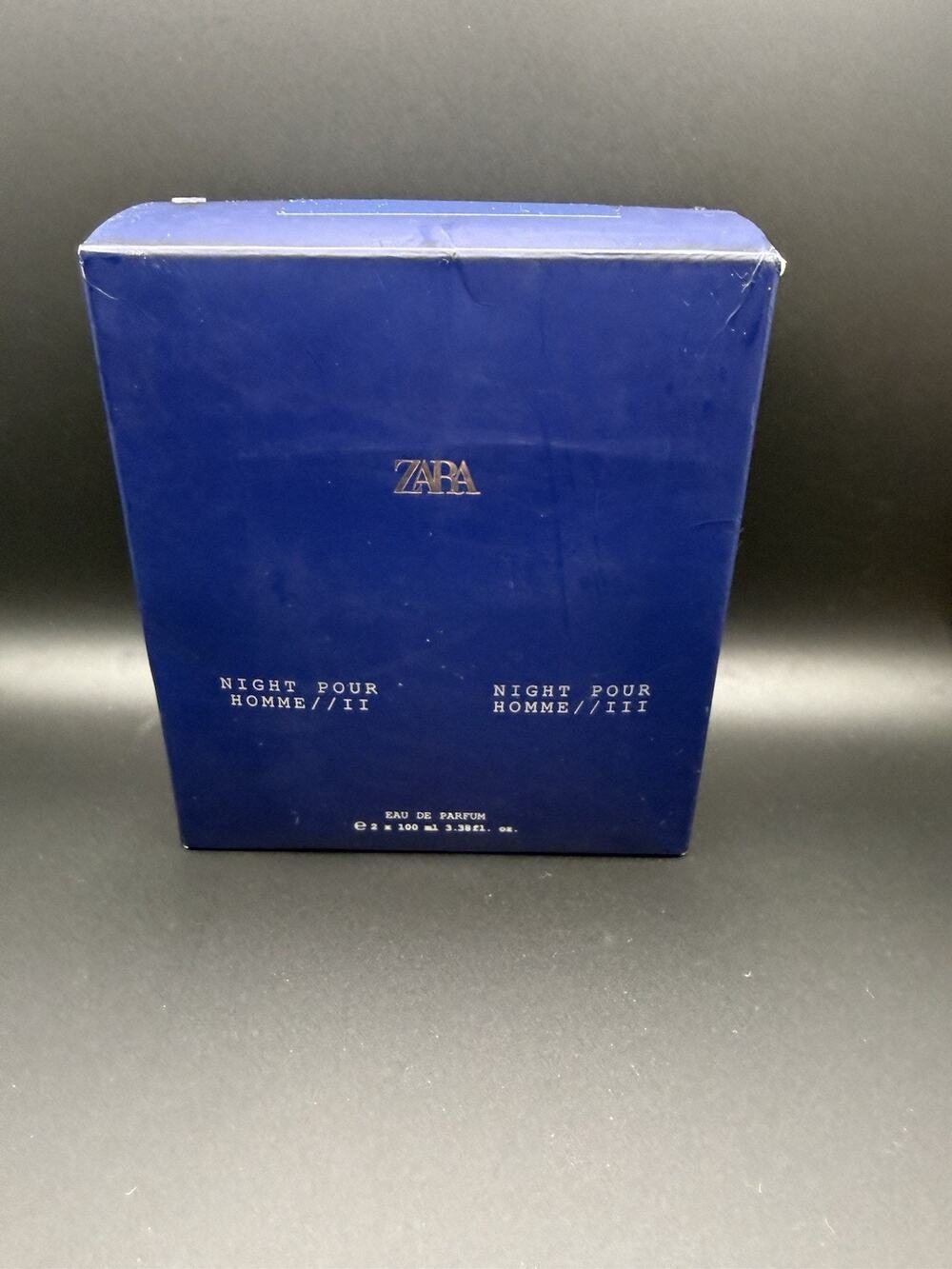 ZARA Night Pour Homme II & III Eau de Parfum Gift Set 2 x 100mL 3.38 oz New